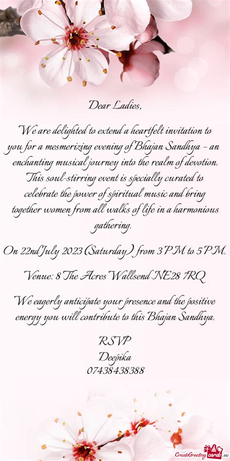 Heartfelt invite to 